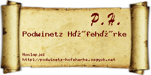 Podwinetz Hófehérke névjegykártya